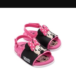 Mini Melissa Beach Slides Minnie Mouse Pink Sandals US Size 9C